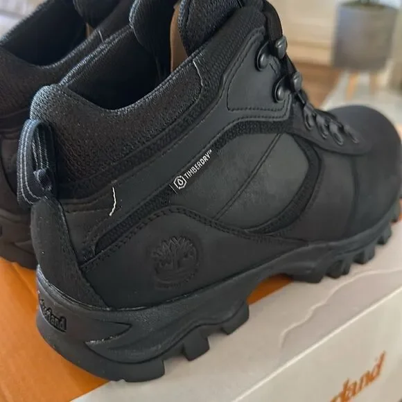 Timberland Men's Mt. Maddsen Mid Waterproof Hiking Boot Black NEW in Box - Picture 6 of 9